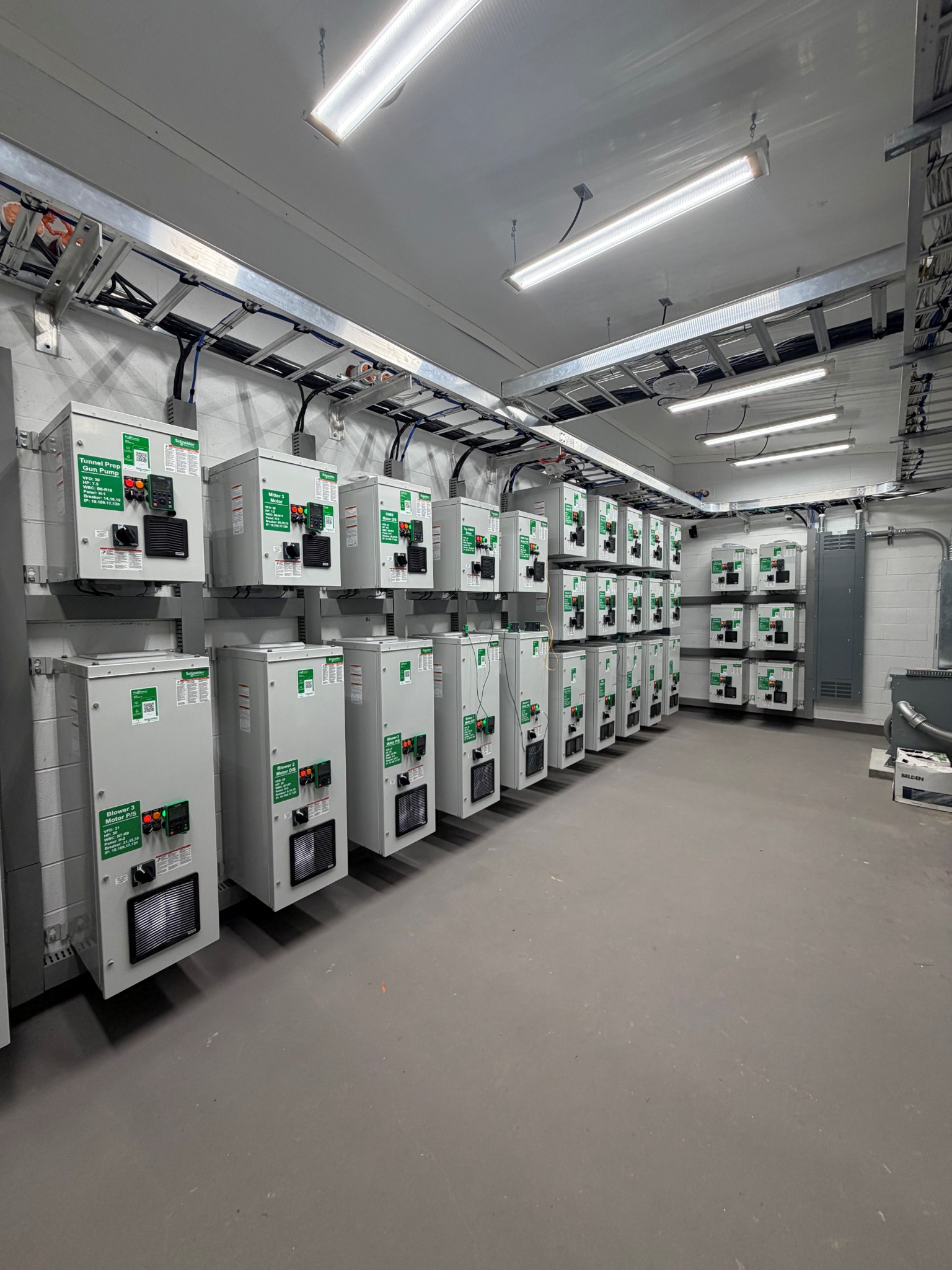 Automation and controls electrical room installation